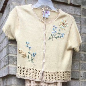R&K Sequin Embroidered Knitted Cardigan